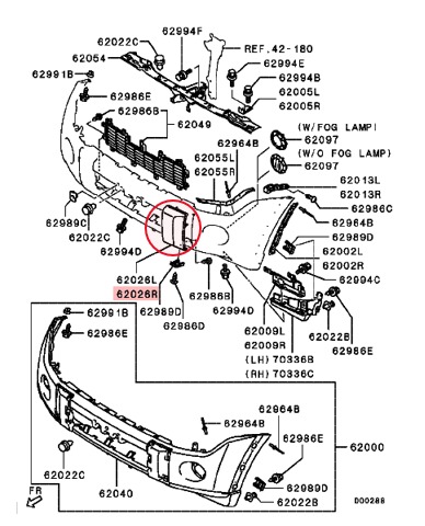 دعامة صدام ميتسوبيشي باجيرو من 2007 الى 2010 يمين