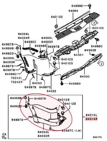 ركن صدام خلفي ميتسوبيشي باجيرو من 2007 الى 2023 4 ابواب يمين