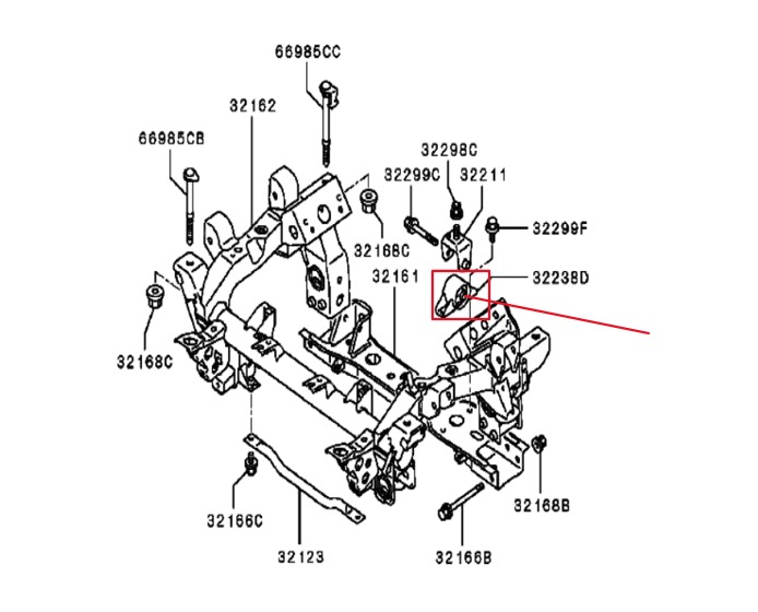 ربلة كرسي دفرنس امامي ميتسوبيشي باجيرو من 2001 الى 2023 كبير تايلندي